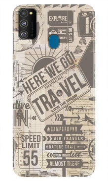 Travel Mobile Back Case for Samsung Galaxy M21  (Design - 104)