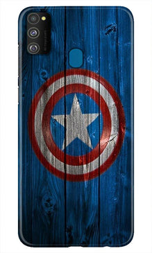 Captain America Superhero Mobile Back Case for Samsung Galaxy M21  (Design - 118)