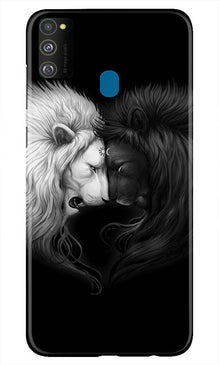 Dark White Lion Mobile Back Case for Samsung Galaxy M21  (Design - 140)