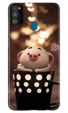 Cute Bunny Mobile Back Case for Samsung Galaxy M21 (Design - 213)