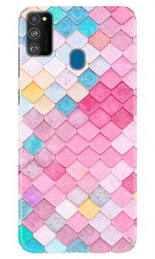 Pink Pattern Mobile Back Case for Samsung Galaxy M21 (Design - 215)