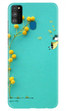 Flowers Girl Mobile Back Case for Samsung Galaxy M21 (Design - 216)