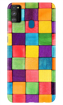 Colorful Square Mobile Back Case for Samsung Galaxy M21 (Design - 218)