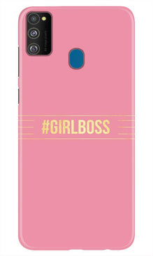 Girl Boss Pink Mobile Back Case for Samsung Galaxy M21 (Design - 263)