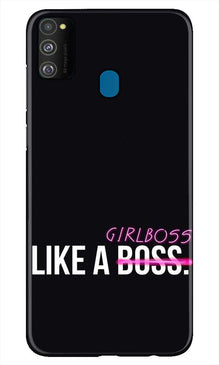 Like a Girl Boss Mobile Back Case for Samsung Galaxy M21 (Design - 265)