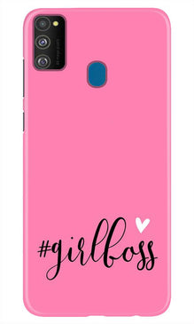 Girl Boss Pink Mobile Back Case for Samsung Galaxy M21 (Design - 269)