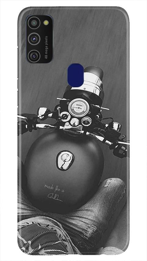 Royal Enfield Mobile Back Case for Samsung Galaxy M21 (Design - 382)