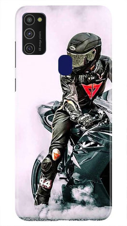 Biker Mobile Back Case for Samsung Galaxy M21 (Design - 383)