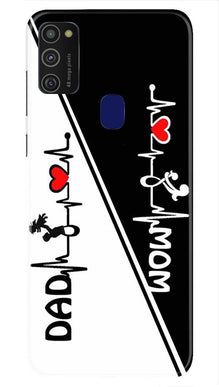 Love Mom Dad Mobile Back Case for Samsung Galaxy M21   (Design - 385)