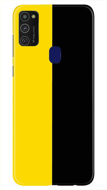 Black Yellow Pattern Mobile Back Case for Samsung Galaxy M21   (Design - 397)