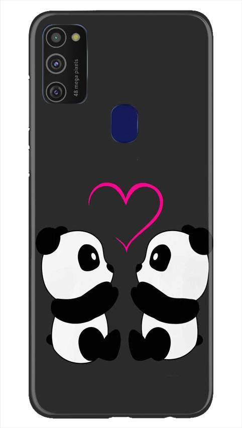 Panda Love Mobile Back Case for Samsung Galaxy M21   (Design - 398)