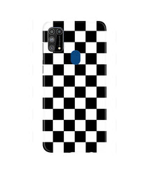 Black White Boxes Mobile Back Case for Samsung Galaxy M31  (Design - 372)