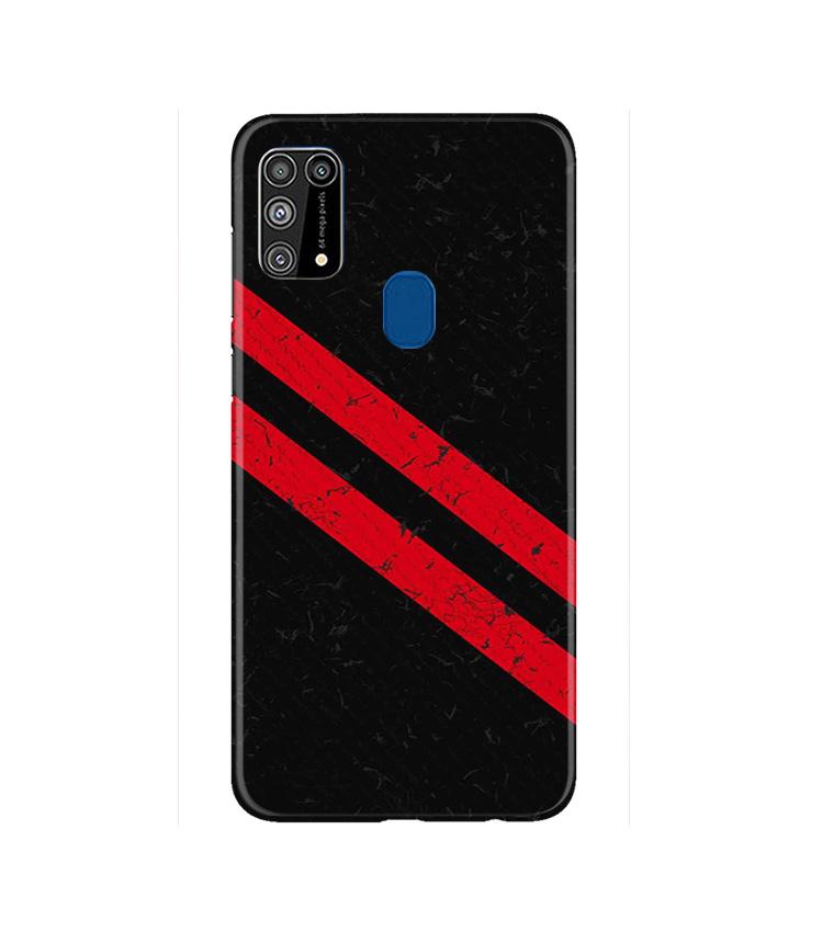 Black Red Pattern Mobile Back Case for Samsung Galaxy M31(Design - 373)