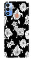 White flowers Black Background Case for Tecno Spark 7T