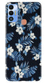 White flowers Blue Background2 Case for Tecno Spark 7T
