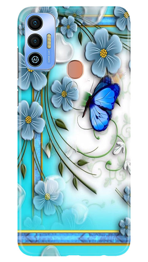 Blue Butterfly Case for Tecno Spark 7T