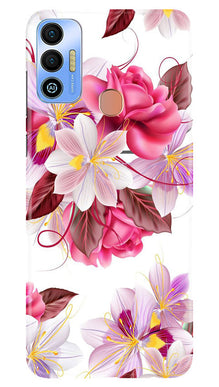 Beautiful flowers Mobile Back Case for Tecno Spark 7T (Design - 23)