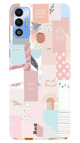 Shinny Blue Background Case for Tecno Spark 7T