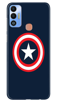 Captain America Mobile Back Case for Tecno Spark 7T (Design - 42)