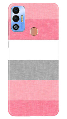Pink white pattern Mobile Back Case for Tecno Spark 7T (Design - 55)