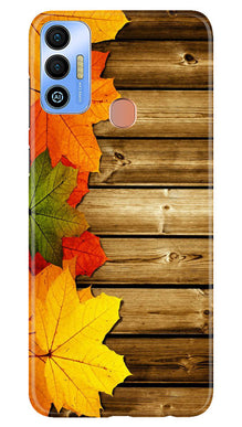 Wooden look3 Mobile Back Case for Tecno Spark 7T (Design - 61)