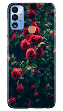 Red Rose Mobile Back Case for Tecno Spark 7T (Design - 66)