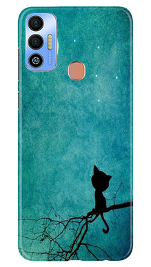 Moon cat Mobile Back Case for Tecno Spark 7T (Design - 70)