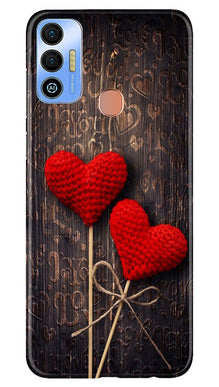 Red Hearts Mobile Back Case for Tecno Spark 7T (Design - 80)