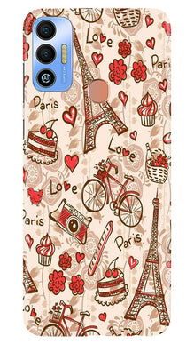 Love Paris Mobile Back Case for Tecno Spark 7T  (Design - 103)