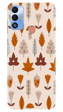 Leaf Pattern Art Mobile Back Case for Tecno Spark 7T  (Design - 132)