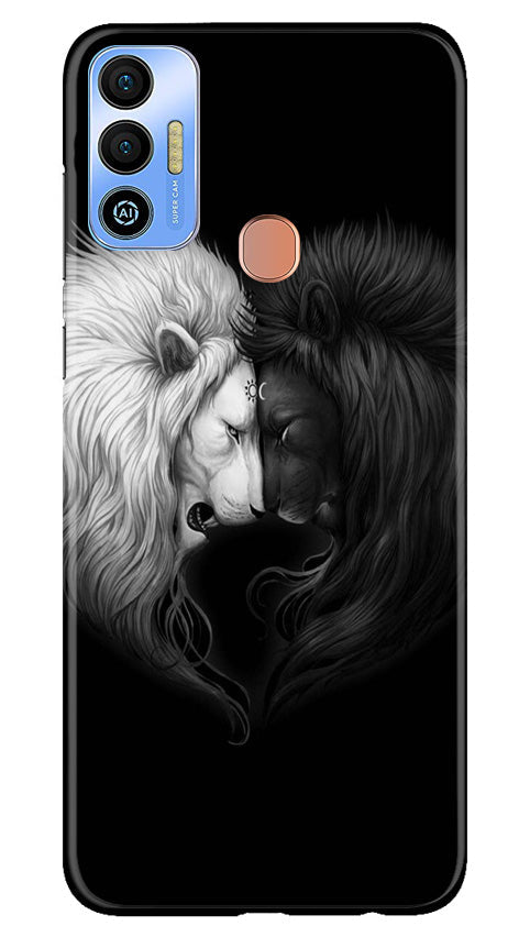 Dark White Lion Case for Tecno Spark 7T(Design - 140)