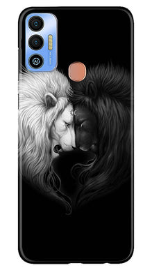 Dark White Lion Mobile Back Case for Tecno Spark 7T  (Design - 140)