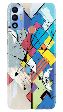 Modern Art Mobile Back Case for Tecno Spark 7T (Design - 203)