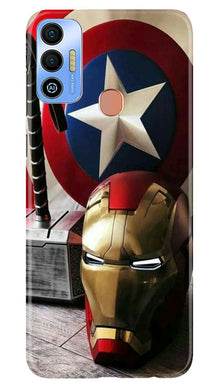 Captain America Shield Mobile Back Case for Tecno Spark 7T (Design - 222)