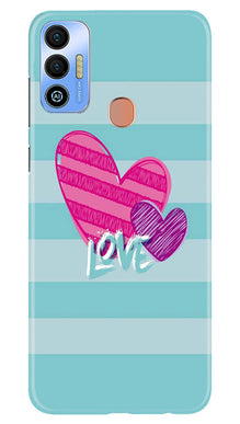 White Heart Mobile Back Case for Tecno Spark 7T (Design - 260)