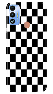 Black White Boxes Mobile Back Case for Tecno Spark 7T (Design - 331)