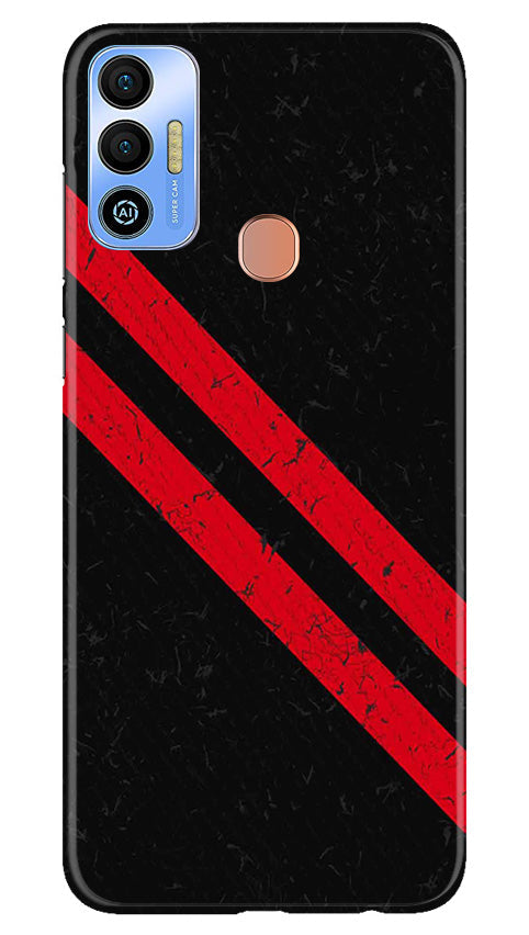 Black Red Pattern Mobile Back Case for Tecno Spark 7T (Design - 332)