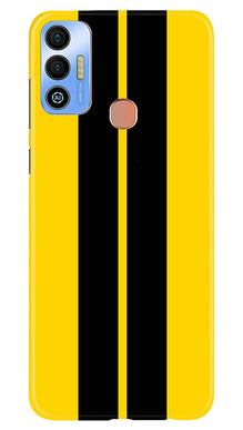 Black Yellow Pattern Mobile Back Case for Tecno Spark 7T (Design - 336)