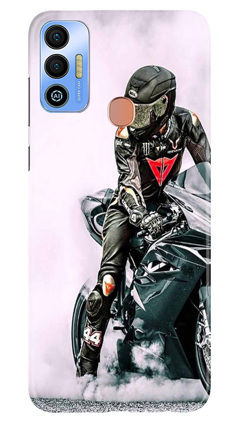 Biker Mobile Back Case for Tecno Spark 7T (Design - 342)