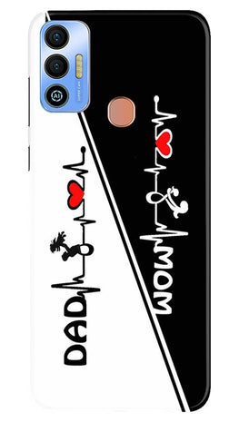 Love Mom Dad Mobile Back Case for Tecno Spark 7T (Design - 344)