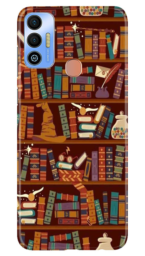 Book Shelf Mobile Back Case for Tecno Spark 7T (Design - 348)