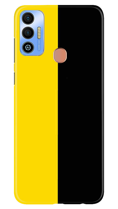 Black Yellow Pattern Mobile Back Case for Tecno Spark 7T (Design - 354)