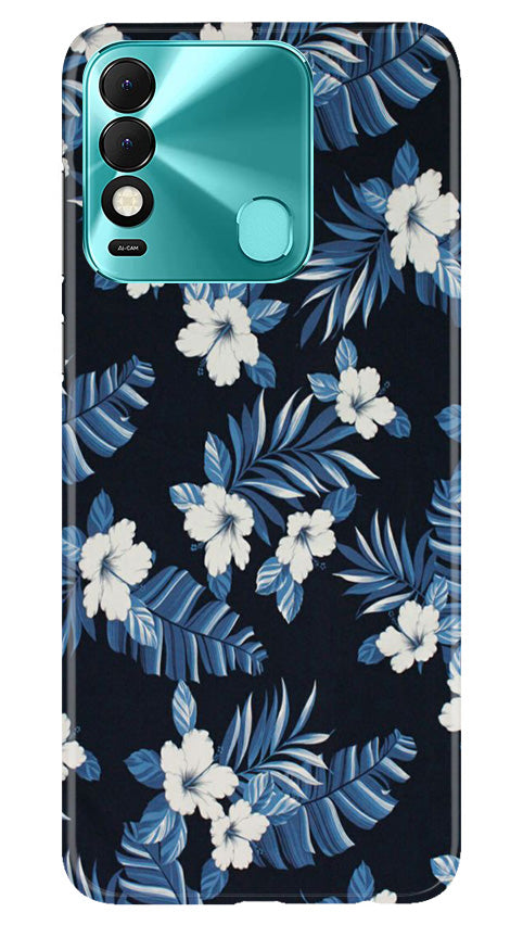 White flowers Blue Background2 Case for Tecno Spark 8