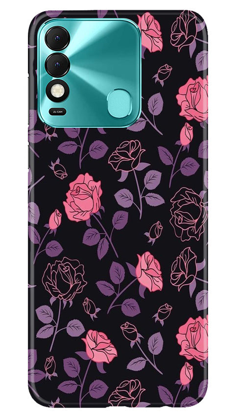 Rose Black Background Case for Tecno Spark 8