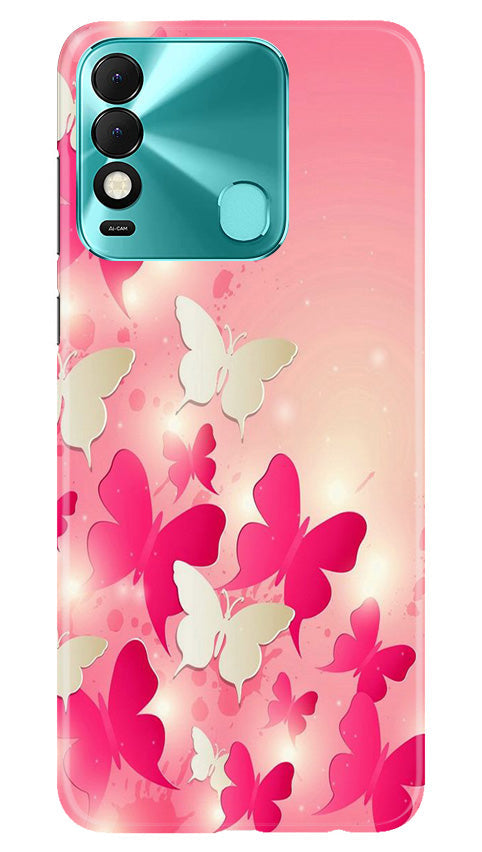 White Pick Butterflies Case for Tecno Spark 8