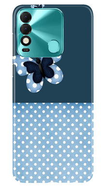 White dots Butterfly Mobile Back Case for Tecno Spark 8 (Design - 31)