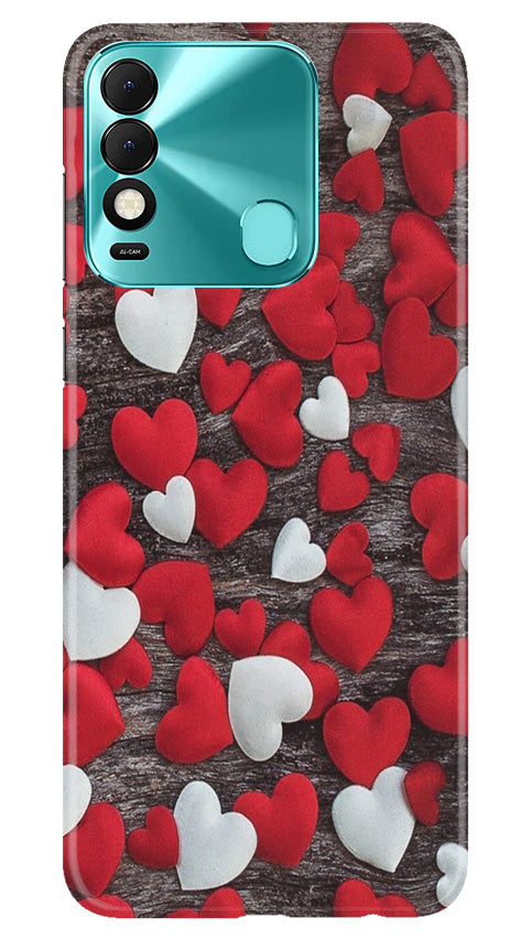 Red White Hearts Case for Tecno Spark 8  (Design - 105)