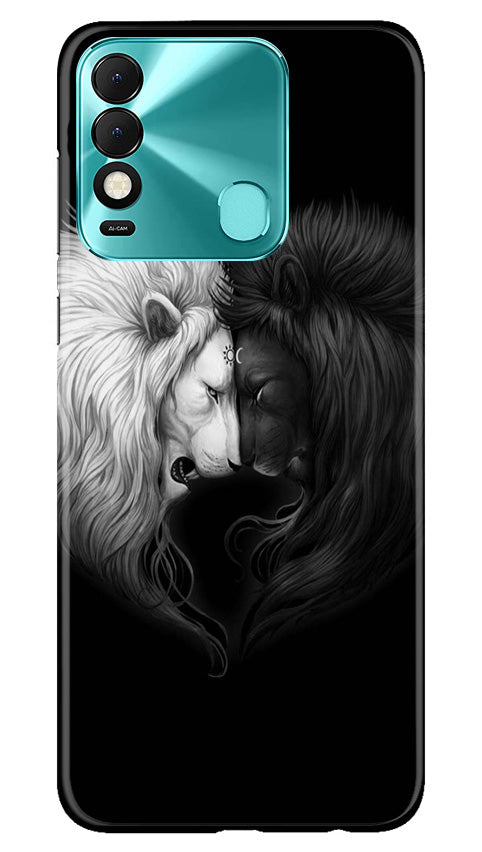 Dark White Lion Case for Tecno Spark 8  (Design - 140)