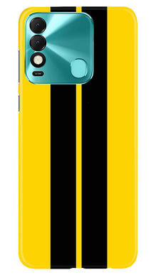 Black Yellow Pattern Mobile Back Case for Tecno Spark 8 (Design - 336)