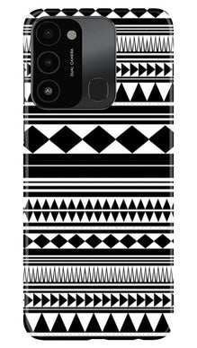 Black white Pattern Mobile Back Case for Tecno Spark 8C (Design - 5)